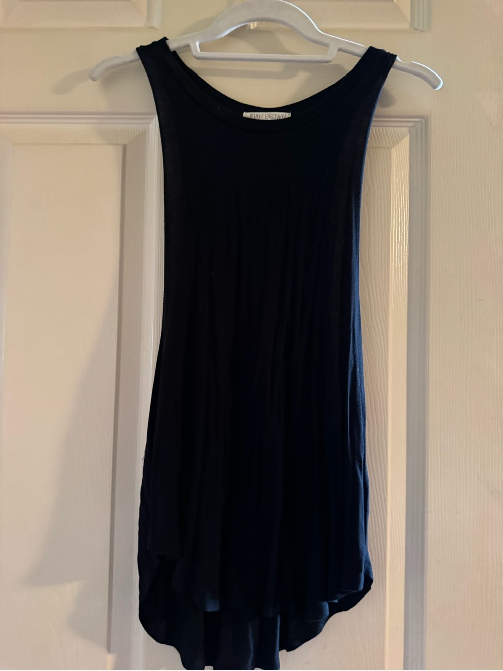 Joah Brown Black Tank Top with Drop Sleeve